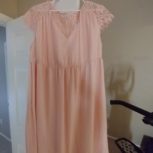 NWT H&M Mama Maternity Dress Pink Lace XL